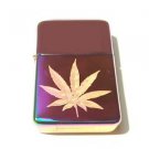 Vector Custom Engraved Butane Lighter - Marijuana Pot Weed Ganja Leaf Logo