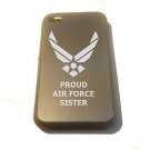 USAF Proud AIR FORCE Sister Engraved - FITS iPhone 4 / 4s Aluminum Silver Case