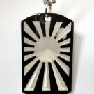 Rising Red Sun Japan Japanese Flag Logo - Dog Tag w/ Metal Chain Necklace