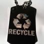 Reduce Reuse Recycle Arrows Symbol - Dog Tag w/ Metal Chain Necklace
