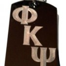 Fraternity House Greek Symbol Phi Kappa Psi - Dog Tag w/ Metal Chain Necklace