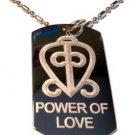 International Symbol for Power of Love Logo - Dog Tag w/ Metal Chain Necklace