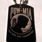 US Military POW MIA Lost Not Forgotten Logo - Dog Tag w/ Metal Chain Necklace