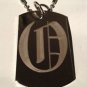OLD English Font Initial Alphabet Letter O - Dog Tag w/ Metal Chain Necklace