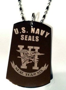 United States Armed Forces Navy Seals Team Six - Dog Tag w/ Metal Chain Necklace