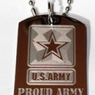United States Military "Proud Army Sister" - Dog Tag w/ Metal Chain Necklace
