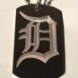 OLD English Font Initial Alphabet Letter D - Dog Tag w/ Metal Chain Necklace