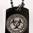 Zombie Outbreak Response Team Biohazzard Logo  - Dog Tag w/ Metal Chain Necklace