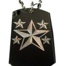 Nautical Water Sea Ocean Stars Logo - Dog Tag w/ Metal Chain Necklace