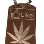 Like Button Weed Pot Leaf Ganja Marijuana Leaf - Dog Tag w/ Metal Chain Necklace