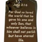 John 3:16 Christian Jesus Bible Biblical Verse - Dog Tag w/ Metal Chain Necklace