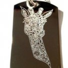Giraffe Animal Celtic Tribal Tattoo Head Bust - Dog Tag w/ Metal Chain Necklace