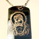 Military Dog Tag Metal Chain Necklace - Sihk Sihkism Waya Guru Nanak Photo