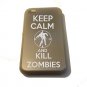 Keep Calm and Kill Zombie Engrvd Logo - FITS iPhone 4 / 4s Aluminum Silver Case
