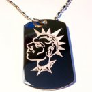 Military Dog Tag Metal Chain Necklace - Punk Rocker Dog Collar Spiked Hair Dude