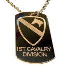 Military Dog Tag Metal Chain Necklace - United States Army 1st Cavalry Division