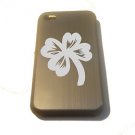 Lucky Four Leaf Clover Engraved Logo - FITS iPhone 4 / 4s Aluminum Silver Case