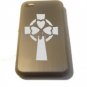 Irish Clover with Celtic Cross Engraved - FITS iPhone 4 4s Aluminum Silver Case