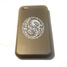 Dragon YIN Yang Tribal Engraved Logo - FITS iPhone 4 / 4s Aluminum Silver Case