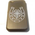 Celtic Clover Horseshoe Engraved Logo - FITS iPhone 4 / 4s Aluminum Silver Case