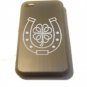 Celtic Clover Horseshoe Engraved Logo - FITS iPhone 4 / 4s Aluminum Silver Case