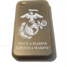 Once a Marine Always a Engraved Logo- FITS iPhone 4 / 4s Aluminum Silver Case