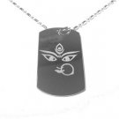 Military Dog Tag Metal Chain Necklace - MAA Durga Goddess Mata Rani Hinduism