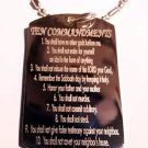 TEN Commandments From Jesus Christian Christ - Dog Tag w/ Metal Chain Necklace