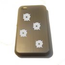 Bullet GUN Shot Holes Engraved Logo - FITS iPhone 4 / 4s Aluminum Silver Case