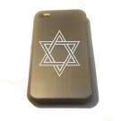 Star of David Jew Jewsih Engraved Logo- FITS iPhone 4 / 4s Aluminum Silver Case