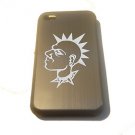 Punk Rocker Dog Collar Engraved Logo - FITS iPhone 4 / 4s Aluminum Silver Case