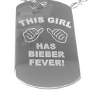 Military Dog Tag Metal Chain Necklace - This Girl Has Fever Logo Symbol