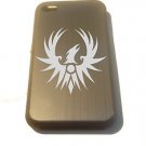 Soaring Phoenix Bird Engraved Logo - FITS iPhone 4 / 4s Aluminum Silver Case