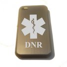 Medical Emergency DNR Engraved Logo - FITS iPhone 4 / 4s Aluminum Silver Case
