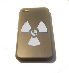 Radioactive Earth Globe Engraved Logo- FITS iPhone 4 / 4s Aluminum Silver Case