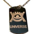 Military Dog Tag Metal Chain Necklace - International Symbol for Universe Eye