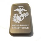 Proud Marine Core Grandmother Engraved- FITS iPhone 4 / 4s Aluminum Silver Case