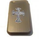 Jesus Christ Christian 3d Cross Logo - FITS iPhone 4 / 4s Aluminum Silver Case