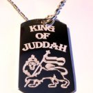 Military Dog Tag Metal Chain Necklace - Rasta King of Juddah Lion Crest Logo