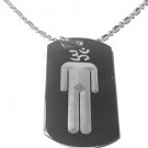 Military Dog Tag Metal Chain Necklace - Hinduism Hindu Om Aum Person Religious