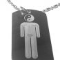 Military Dog Tag Metal Chain Necklace - Taoism Yin and Yang Person Religious
