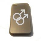 Male Male Gay Engraved Logo - FITS iPhone 4 / 4s Aluminum Silver Case