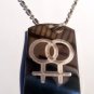 Military Dog Tag Metal Chain Necklace - Lesbian Female Female Pride Gay Logo