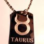 Military Dog Tag Metal Chain Necklace - Celtic Zodiac Sign Taurus Bull Horns
