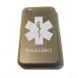 Medical Egg Allergy Engraved Logo - FITS iPhone 4 / 4s Aluminum Silver Case