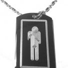 Military Dog Tag Metal Chain Necklace - Zombie Boys Mens Bathroom Logo Symbol