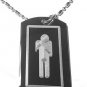 Military Dog Tag Metal Chain Necklace - Zombie Boys Mens Bathroom Logo Symbol