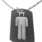 Military Dog Tag Metal Chain Necklace - Shinto Person Religious Logo Symbol