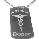 Military Dog Tag Metal Chain Necklace - Multiple Orgasm Donor Funny Medical Logo