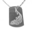 Military Dog Tag Metal Chain Necklace - Peacock Bird Sexy Tattoo Logo Symbol
